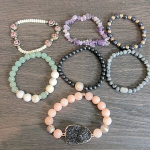 📦 Stone Healing Power Bead Bracelet (Set of 7)